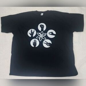Big Bang Theory Rock Paper Scissors Lizard Spock Tee Black Size 4XL